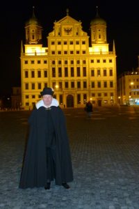 "Elias Holl" vor seinem Rathaus (Darsteller Ludwig Wiedemann)